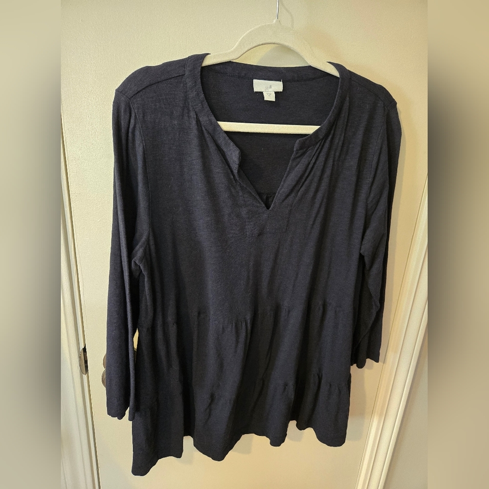 J. Jill Navy Long Sleeve Top